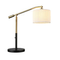 **Technische Titel in het Nederlands: Moderne bureaulamp met verstelbare arm en stoffen lampenkap**
